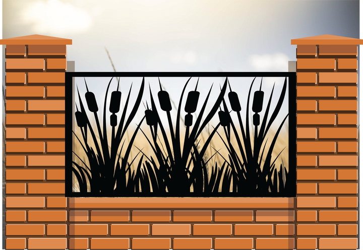 Decorative Rustic Balcony Panel- Cattail