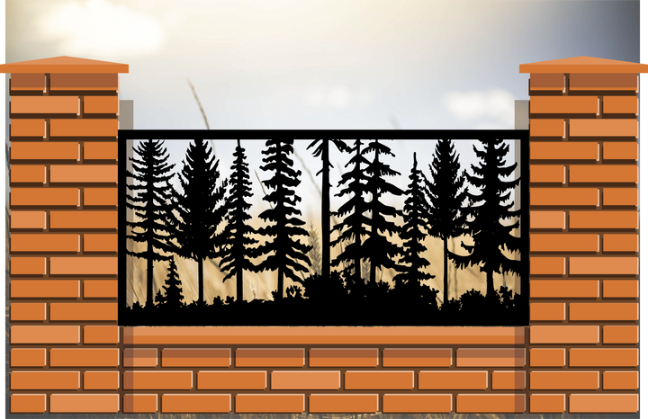 Decorative Metal Panel Insert- Forest Scene