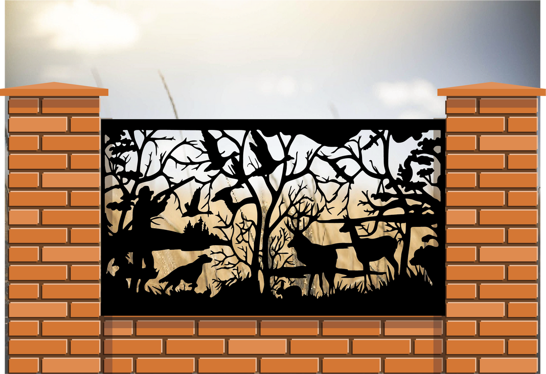 Decorative Metal Panel Instert- Hunting and Wildlife Scenery