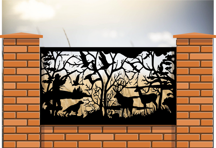 Decorative Metal Panel Instert- Hunting and Wildlife Scenery