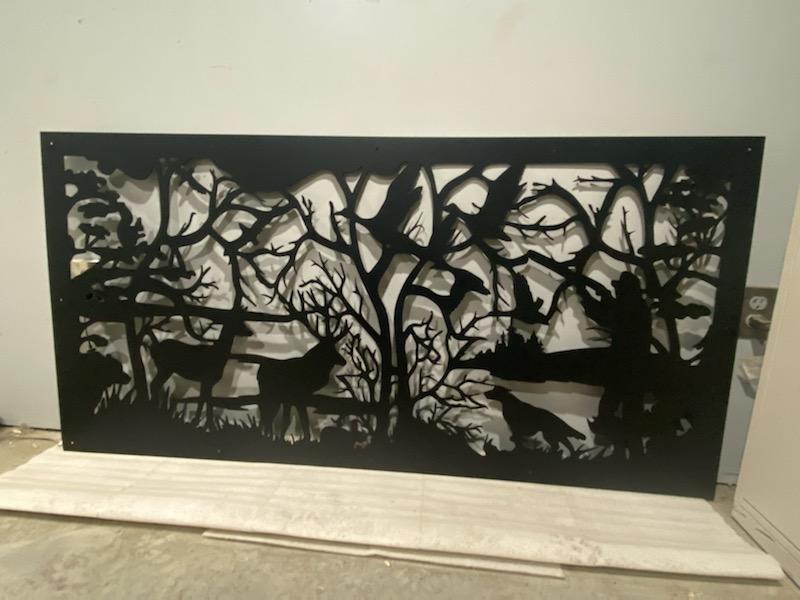 Decorative Metal Panel Instert- Hunting and Wildlife Scenery