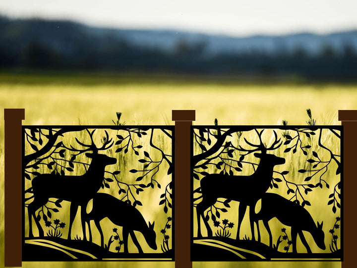 Decorative Rustic Staircase Railings- Foraging Deer