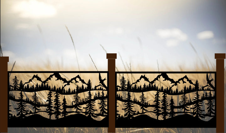 Decorative Rustic Railing- Mountain Range Pines