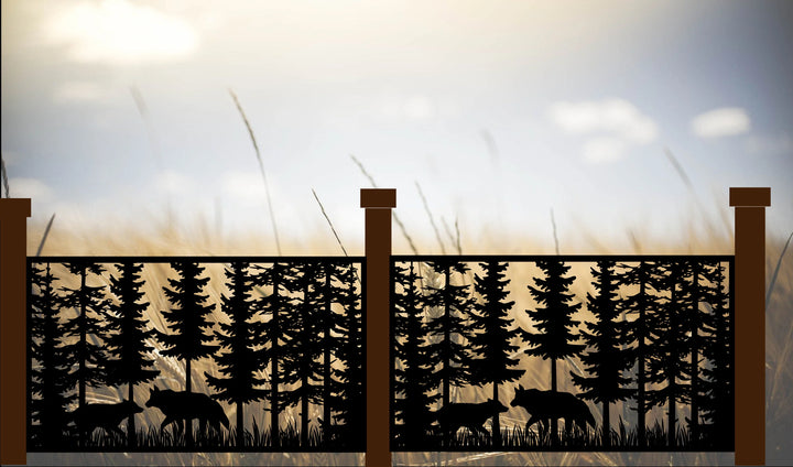 Decorative Rustic Railings- Wolves In The Night