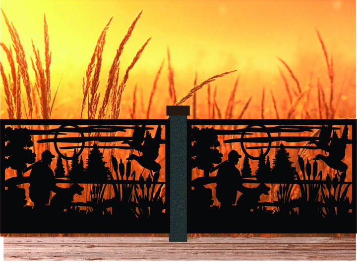 Rustic Balcony Panels- Wildlife Scenery of Duck Hunting