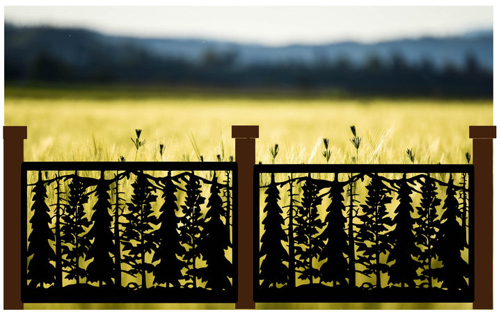 Decorative Rustic Railings- Forest and Mountain Scene- MCD