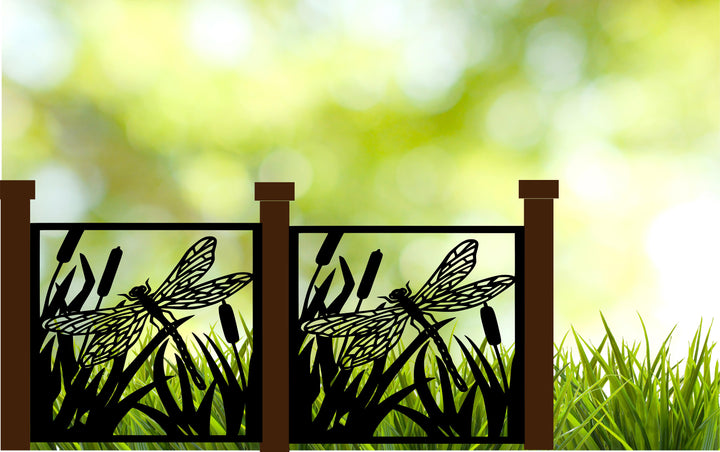 Decorative Panel, Indoor & Outdoor - Dragonfly and Cattails